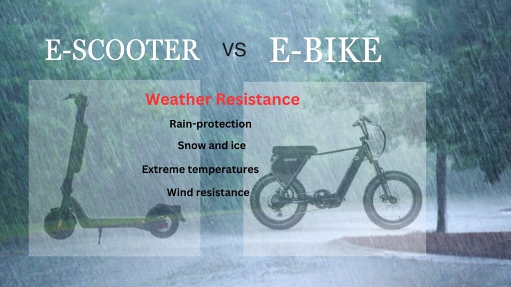 weather resistance: escooter vs ebike